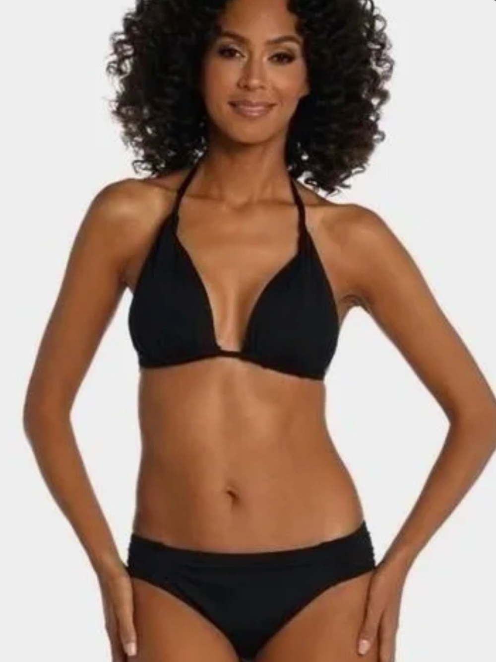 La Blanca black Triangle Halter Bikini Set - Women Swim Island Goddess Halter.
